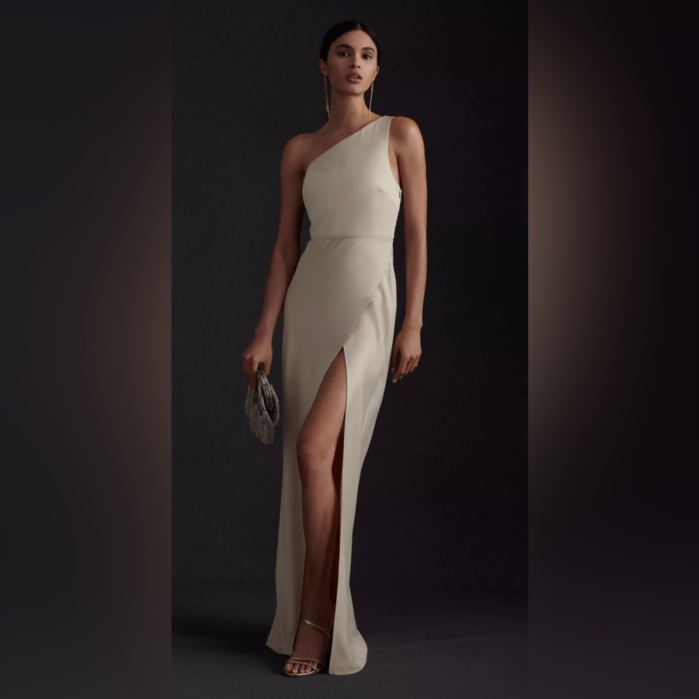 BHLDN Dylan One Shoulder Satin Bridesmaid Dress